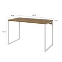 Ver imagem 3 de Escrivaninha Mesa Escritório Office Estilo Kuadra 120cm Industrial Lamina Mel e Branco Marrom