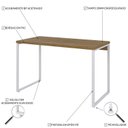 Ver imagem 5 de Escrivaninha Mesa Escritório Office Estilo Kuadra 120cm Industrial Lamina Mel e Branco Marrom