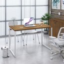 Ver imagem 7 de Escrivaninha Mesa Escritório Office Estilo Kuadra 120cm Industrial Lamina Mel e Branco Marrom