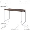 Ver imagem 5 de Escrivaninha Mesa Escritório Office Estilo Kuadra 120cm Industrial Nogal e Branco Marrom