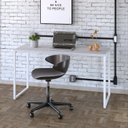 Ver imagem 1 de Escrivaninha Mesa Escritório Office Estilo Kuadra 135cm Industrial Branco e Branco Chess