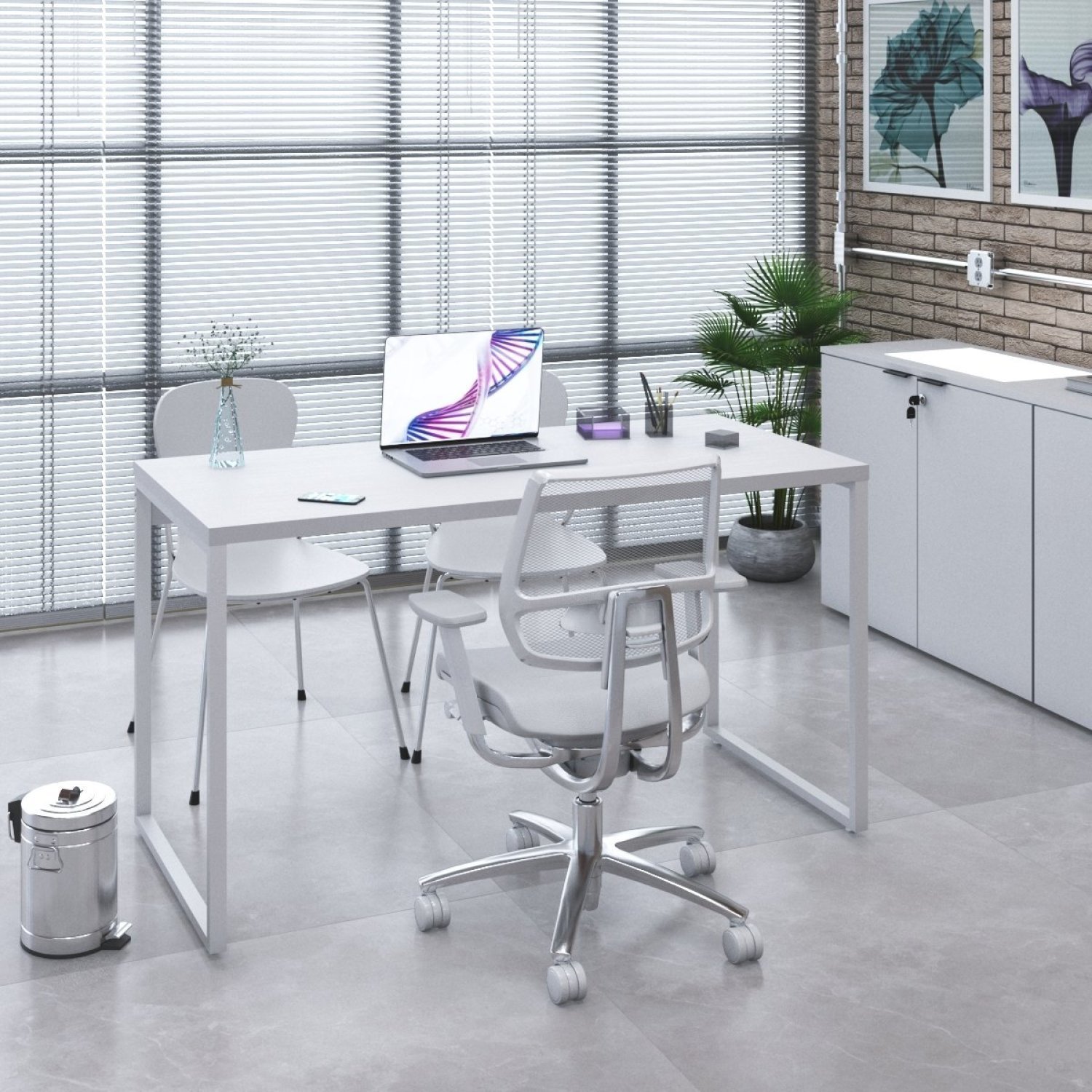Mesa para Escritório Office Estilo Industrial 135cm Kuadra - 7