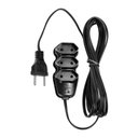 Ver imagem 1 de Extensão Elétrica 3 Tomadas Pl 2x0,75 3m Preta