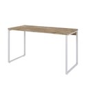 Ver imagem 2 de Escrivaninha Mesa Escritório Office Estilo Kuadra 135cm Industrial Carvalho e Branco Marrom