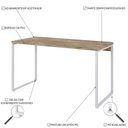 Ver imagem 5 de Escrivaninha Mesa Escritório Office Estilo Kuadra 135cm Industrial Carvalho e Branco Marrom