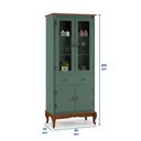 Ver imagem 4 de Cristaleira 4 Portas 2 Prateleiras 1 Gaveta e Pés Luiz Xv 60308 Linz Móveis - Verde Musgo/imbuia