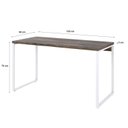 Ver imagem 3 de Escrivaninha Mesa Escritório Office Estilo Kuadra 135cm Industrial Carvalho Dark e Branco Chess Marrom