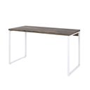 Ver imagem 2 de Escrivaninha Mesa Escritório Office Estilo Kuadra 135cm Industrial Carvalho Dark e Branco Chess Marrom
