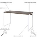 Ver imagem 5 de Escrivaninha Mesa Escritório Office Estilo Kuadra 135cm Industrial Carvalho Dark e Branco Chess Marrom