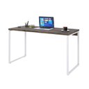 Ver imagem 4 de Escrivaninha Mesa Escritório Office Estilo Kuadra 135cm Industrial Carvalho Dark e Branco Chess Marrom