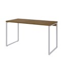 Ver imagem 2 de Escrivaninha Mesa Escritório Office Estilo Kuadra 135cm Industrial Lamina Mel e Branco Marrom