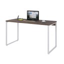 Ver imagem 4 de Escrivaninha Mesa Escritório Office Estilo Kuadra 135cm Industrial Nogal e Branco Marrom