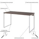 Ver imagem 5 de Escrivaninha Mesa Escritório Office Estilo Kuadra 135cm Industrial Nogal e Branco Marrom