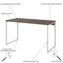 Ver imagem 5 de Escrivaninha Mesa Escritório Office Estilo Kuadra 135cm Industrial Nogal e Branco Marrom