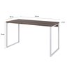 Escrivaninha Mesa Escritório Office Estilo Kuadra 135cm Industrial Nogal E Branco - 3