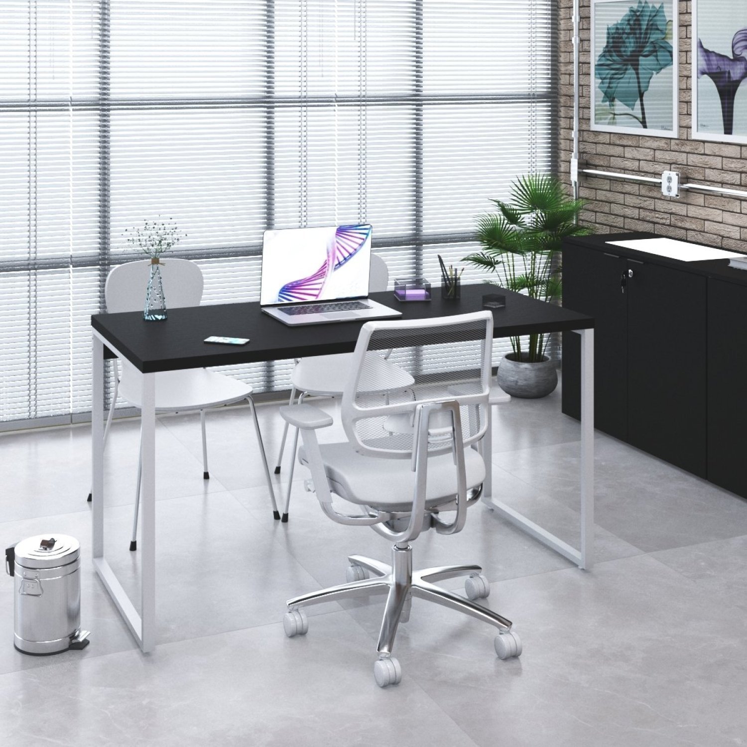 Mesa para Escritório Office Estilo Industrial 135cm Kuadra - 7