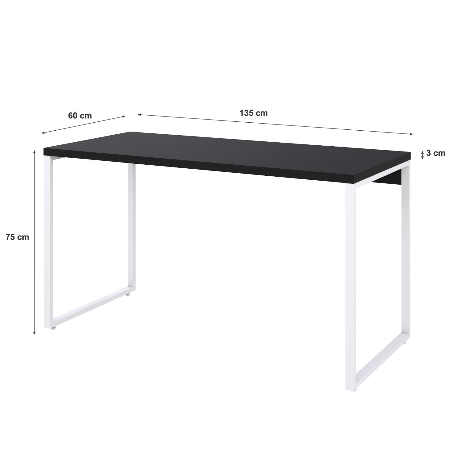 Mesa para Escritório Office Estilo Industrial 135cm Kuadra - 3