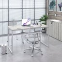 Ver imagem 7 de Escrivaninha Mesa Escritório Office Estilo Kuadra 135cm Industrial Snow e Branco Chess