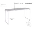 Ver imagem 5 de Escrivaninha Mesa Escritório Diretor Estilo Kuadra 150cm Industrial Branco Chess