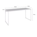 Ver imagem 3 de Escrivaninha Mesa Escritório Diretor Estilo Kuadra 150cm Industrial Branco Chess