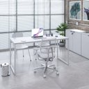 Ver imagem 7 de Escrivaninha Mesa Escritório Diretor Estilo Kuadra 150cm Industrial Branco Chess
