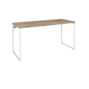 Ver imagem 2 de Escrivaninha Mesa Escritório Diretor Estilo Kuadra 150cm Industrial Carvalho e Branco Marrom