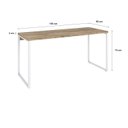 Ver imagem 3 de Escrivaninha Mesa Escritório Diretor Estilo Kuadra 150cm Industrial Carvalho e Branco Marrom