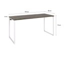 Ver imagem 3 de Escrivaninha Mesa Escritório Diretor Estilo Kuadra 150cm Industrial Carvalho Dark e Branco Chess Marrom
