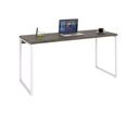Ver imagem 4 de Escrivaninha Mesa Escritório Diretor Estilo Kuadra 150cm Industrial Carvalho Dark e Branco Chess Marrom