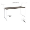 Ver imagem 5 de Escrivaninha Mesa Escritório Diretor Estilo Industrial 150cm Kuadra