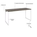Ver imagem 5 de Escrivaninha Mesa Escritório Diretor Estilo Kuadra 150cm Industrial Carvalho Dark e Branco Chess Marrom