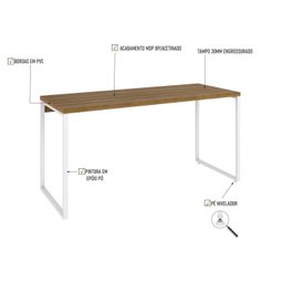 Mesa para Escritório Diretor Estilo Industrial 150cm Kuadra - 5