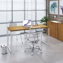 Ver imagem 7 de Escrivaninha Mesa Escritório Diretor Estilo Industrial 150cm Kuadra