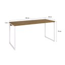 Ver imagem 3 de Escrivaninha Mesa Escritório Diretor Estilo Kuadra 150cm Industrial Lamina Mel e Branco Marrom