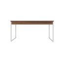 Ver imagem 6 de Escrivaninha Mesa Escritório Diretor Estilo Kuadra 150cm Industrial Nogal e Branco Marrom