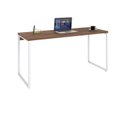 Ver imagem 4 de Escrivaninha Mesa Escritório Diretor Estilo Kuadra 150cm Industrial Nogal e Branco Marrom