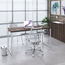 Ver imagem 7 de Escrivaninha Mesa Escritório Diretor Estilo Kuadra 150cm Industrial Nogal e Branco Marrom