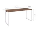 Ver imagem 3 de Escrivaninha Mesa Escritório Diretor Estilo Kuadra 150cm Industrial Nogal e Branco Marrom