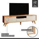 Ver mais imagens de Conjunto Painel Lyon (Paris) sem LED e Rack Viena (Áustria) 220 cm Off White/Naturalle