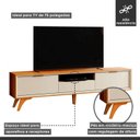 Ver imagem 7 de Conjunto Painel Lyon (Paris) sem LED e Rack Viena (Áustria) 220 cm Off White/Naturalle