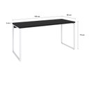 Ver imagem 3 de Escrivaninha Mesa Escritório Diretor Estilo Kuadra 150cm Industrial Preto Ônix e Branco Chess