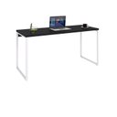 Ver imagem 4 de Escrivaninha Mesa Escritório Diretor Estilo Kuadra 150cm Industrial Preto Ônix e Branco Chess