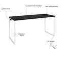 Ver imagem 5 de Escrivaninha Mesa Escritório Diretor Estilo Kuadra 150cm Industrial Preto Ônix e Branco Chess