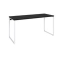 Ver imagem 2 de Escrivaninha Mesa Escritório Diretor Estilo Kuadra 150cm Industrial Preto Ônix e Branco Chess