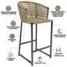Kit Mesa Bistrô Hani Com 03 Banquetas Área Gourmet Bar Corda Náutica Porto D04 Bege - Lyam Decor - 6