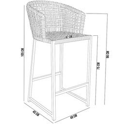 Kit Mesa Bistrô Hani Com 03 Banquetas Área Gourmet Bar Corda Náutica Porto D04 Bege - Lyam Decor - 8