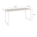 Ver imagem 3 de Escrivaninha Mesa Escritório Diretor Estilo Kuadra 150cm Industrial Snow e Branco Chess