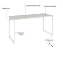 Ver imagem 5 de Escrivaninha Mesa Escritório Diretor Estilo Kuadra 150cm Industrial Snow e Branco Chess