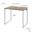 Ver imagem 5 de Escrivaninha Mesa Escritório Office Estilo Kuadra 90cm Industrial Carvalho e Branco Marrom