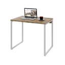Ver imagem 4 de Escrivaninha Mesa Escritório Office Estilo Kuadra 90cm Industrial Carvalho e Branco Marrom